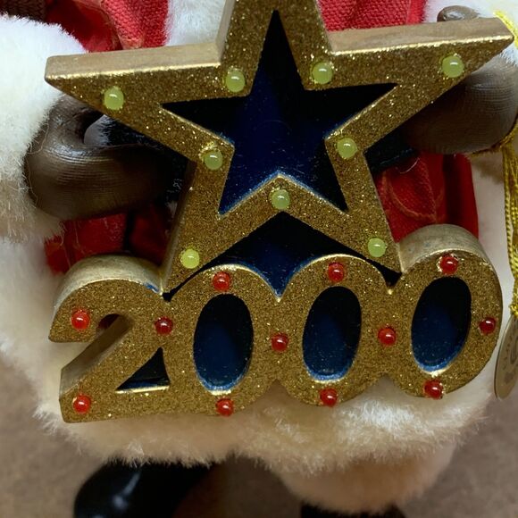 Vtg 1999 Clothtique Possible Dreams "2000" Musical New Year Santa with Tags Y2K - Picture 4 of 16